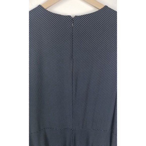 Lauren Ralph Lauren Sz.16 Navy & White Polka Dot Sleeveless Knee Length Dress - Picture 8 of 8